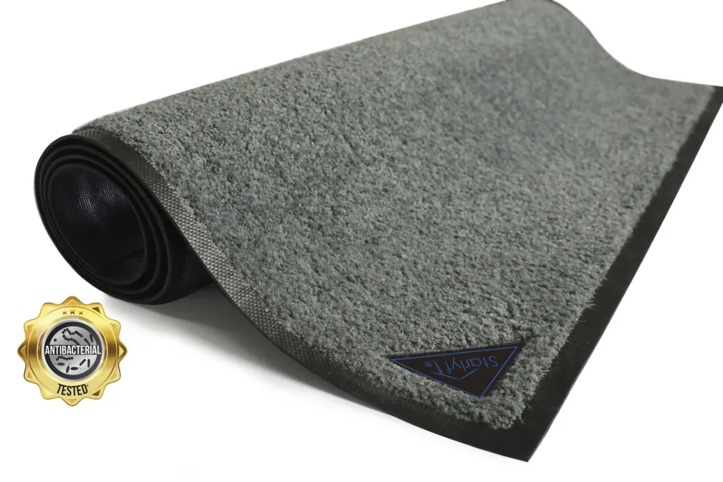 Antibacterial doormat with non-slip rubber coating