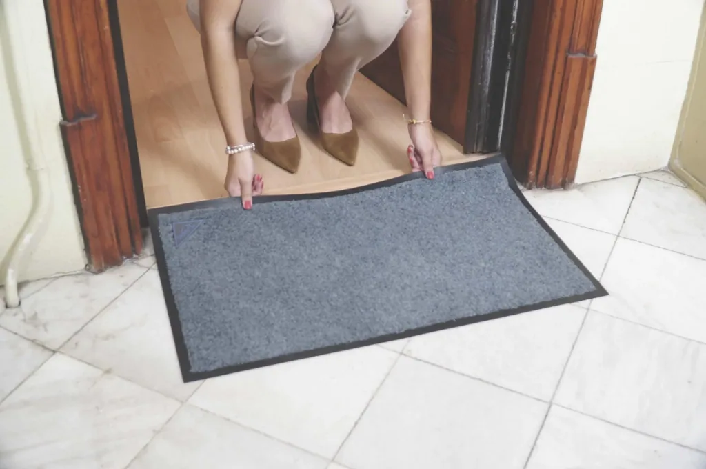 Antibacterial doormat with non-slip rubber coating