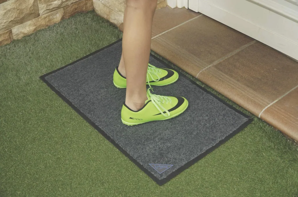 Antibacterial doormat with non-slip rubber coating