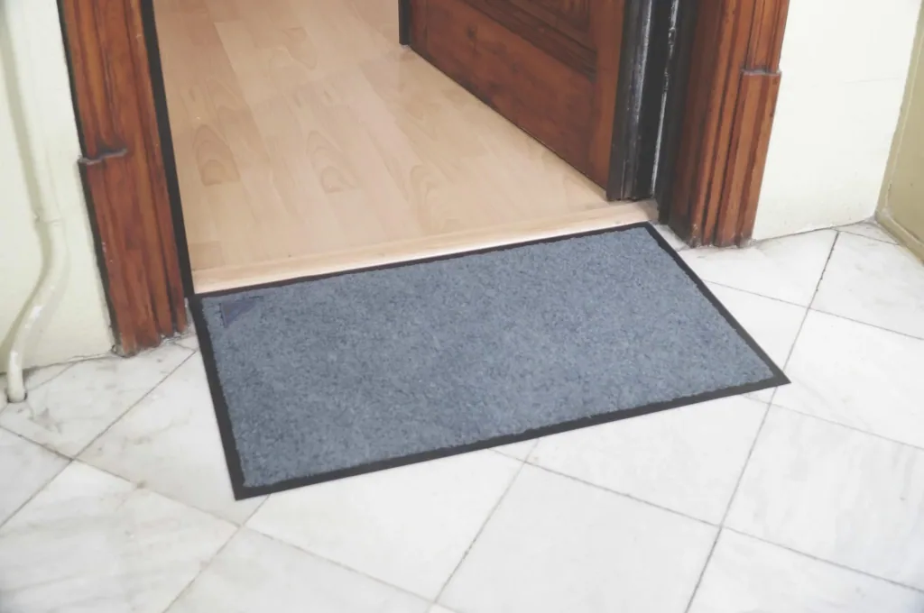 Antibacterial doormat with non-slip rubber coating