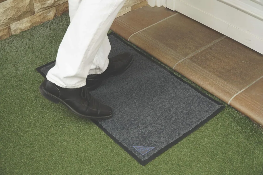 Antibacterial doormat with non-slip rubber coating