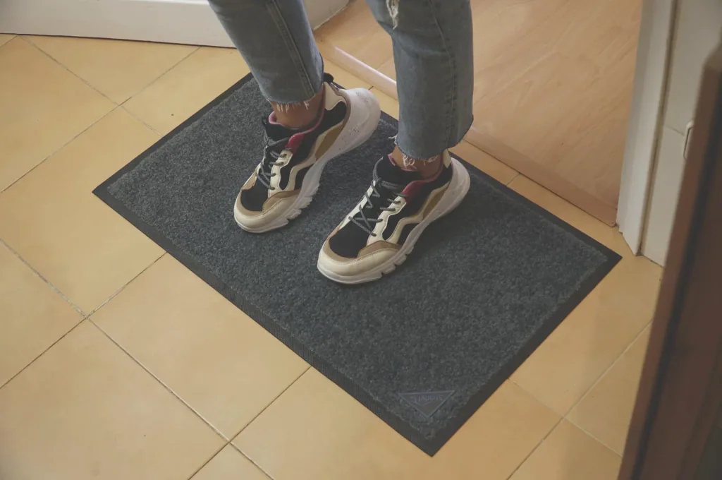 Antibacterial doormat with non-slip rubber coating