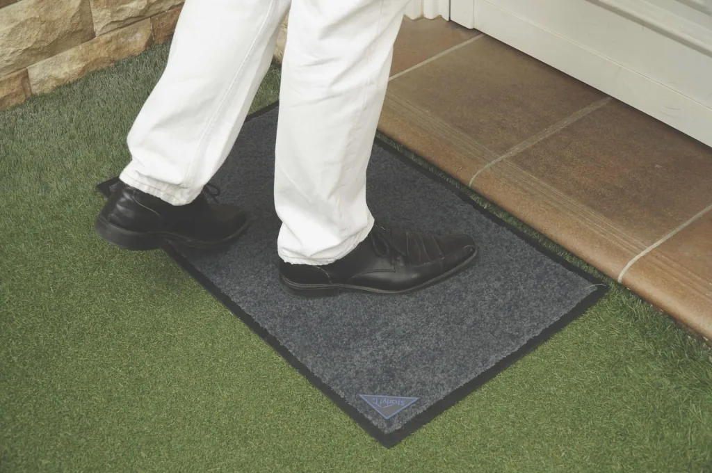 Antibacterial doormat with non-slip rubber coating
