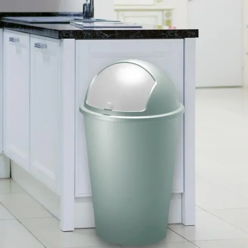 Mint plastic waste bin 50L