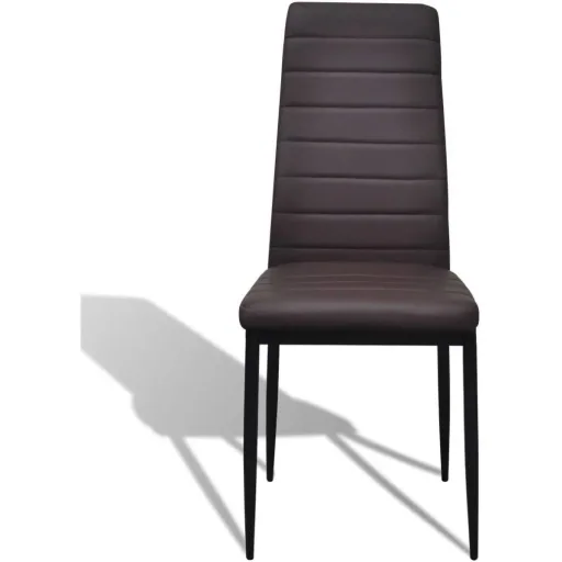 Dining room chairs 4 pieces faux leather brown