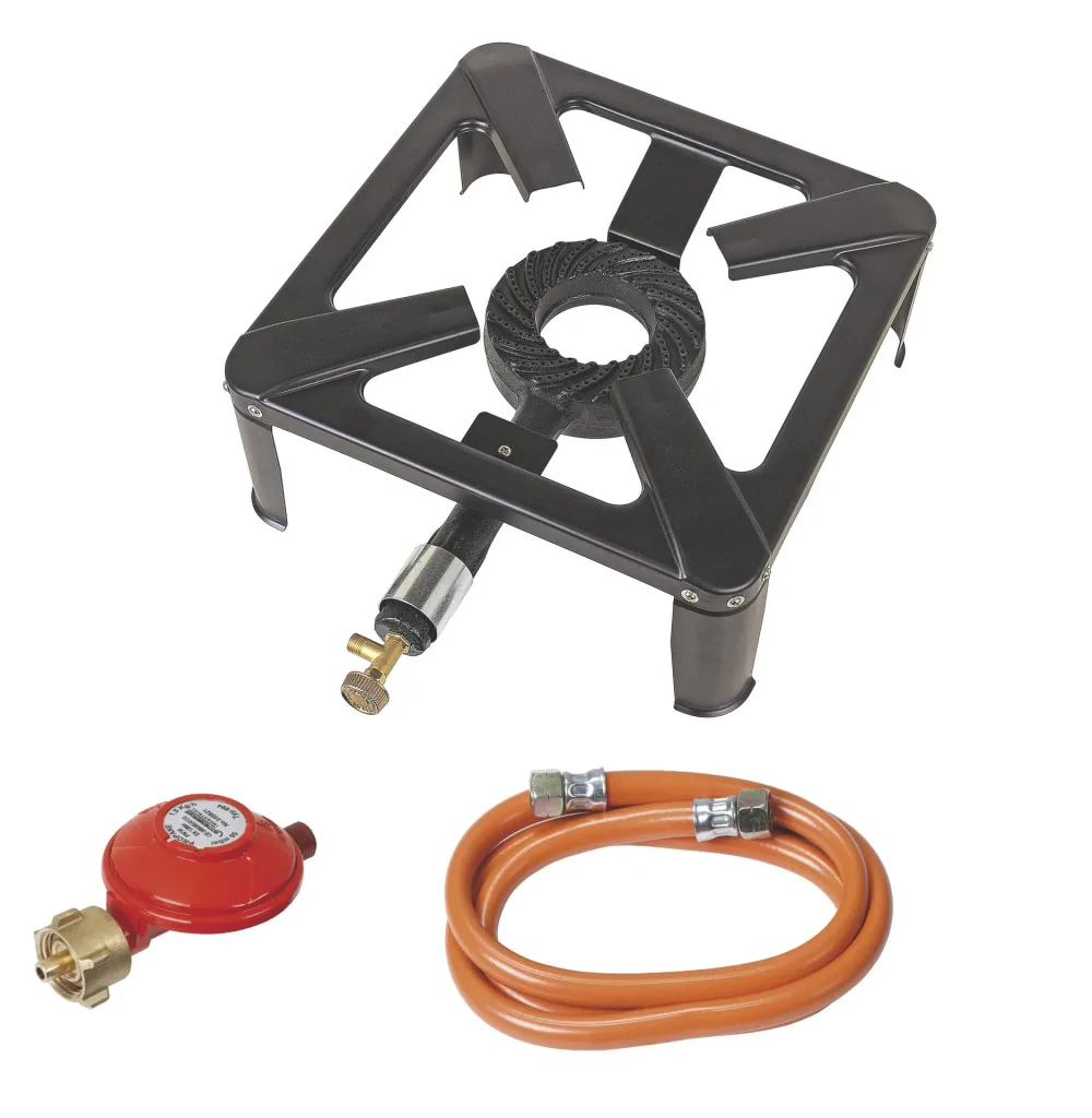 Stool cooker including hose and regulator