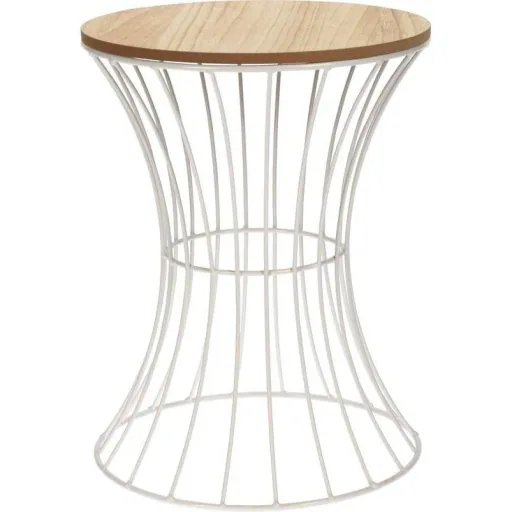 Round side table - hourglass figure - 30 x 40 cm - metal/wood