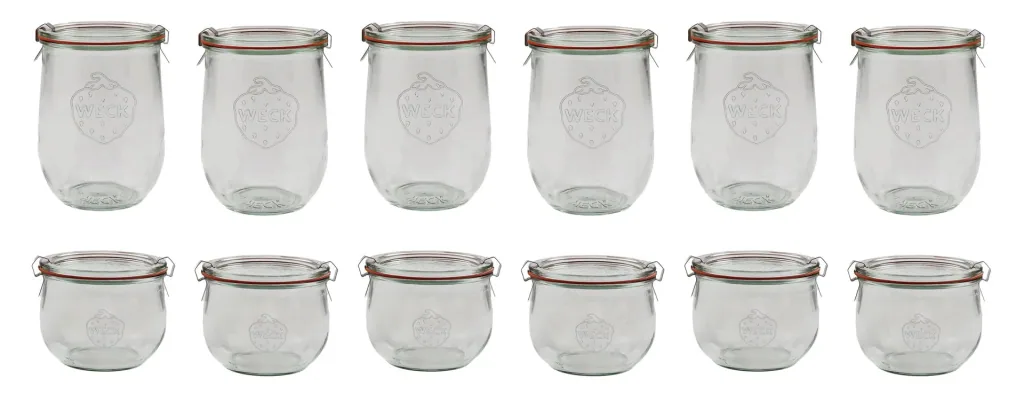 Preserving jar TULIP shape 1 liter, pack of 6, 1062 ml volume