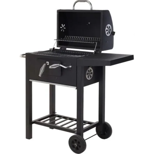 Vargan charcoal grill / barbecue - with table - on wheels
