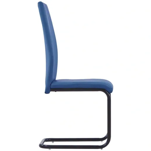 Dining room chairs 2-seater faux leather blue