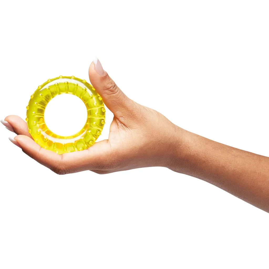 Massage ring with knobs 7 cm yellow