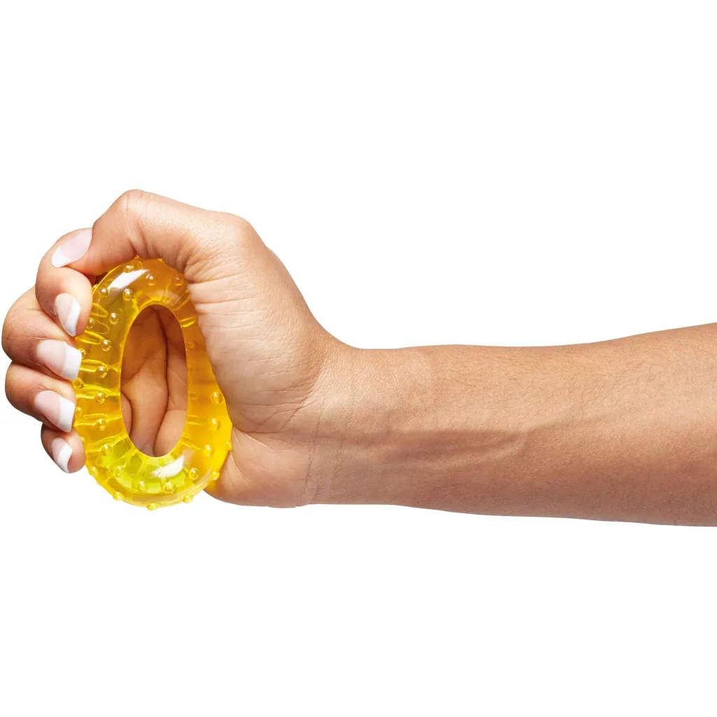 Massage ring with knobs 7 cm yellow