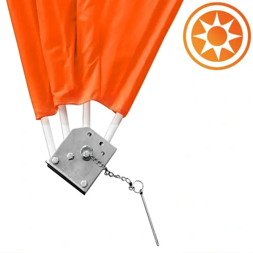 Balcony awning orange 140x140cm foldable