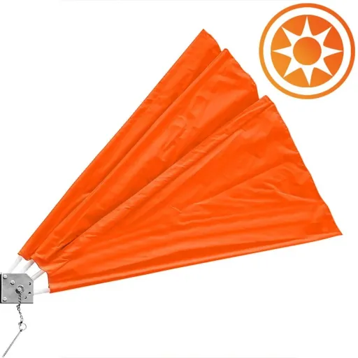 Balcony awning orange 140x140cm foldable