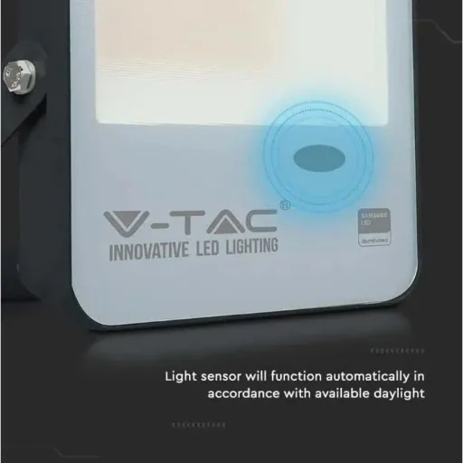 VT-57S LED floodlight with day/night sensor - 50 W - 5000 Lm - 6500K - black