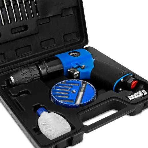 Pneumatic drill set 20-piece with accessories and case