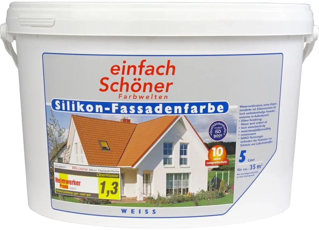 Silicone facade paint white, 5 liters