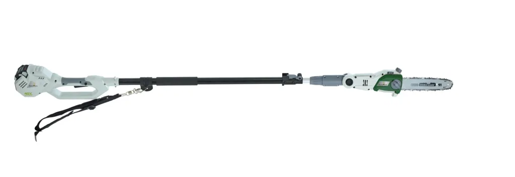 Cordless telescopic 3-in-1 garden set - consisting of hedge trimmer and chainsaw attachment with battery and charger