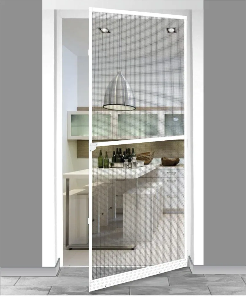 Insect screen door 100 x 210 cm divided, white