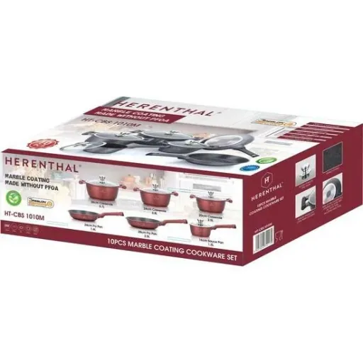 Herenthal - Complete 10-piece cookware set - Red/Black