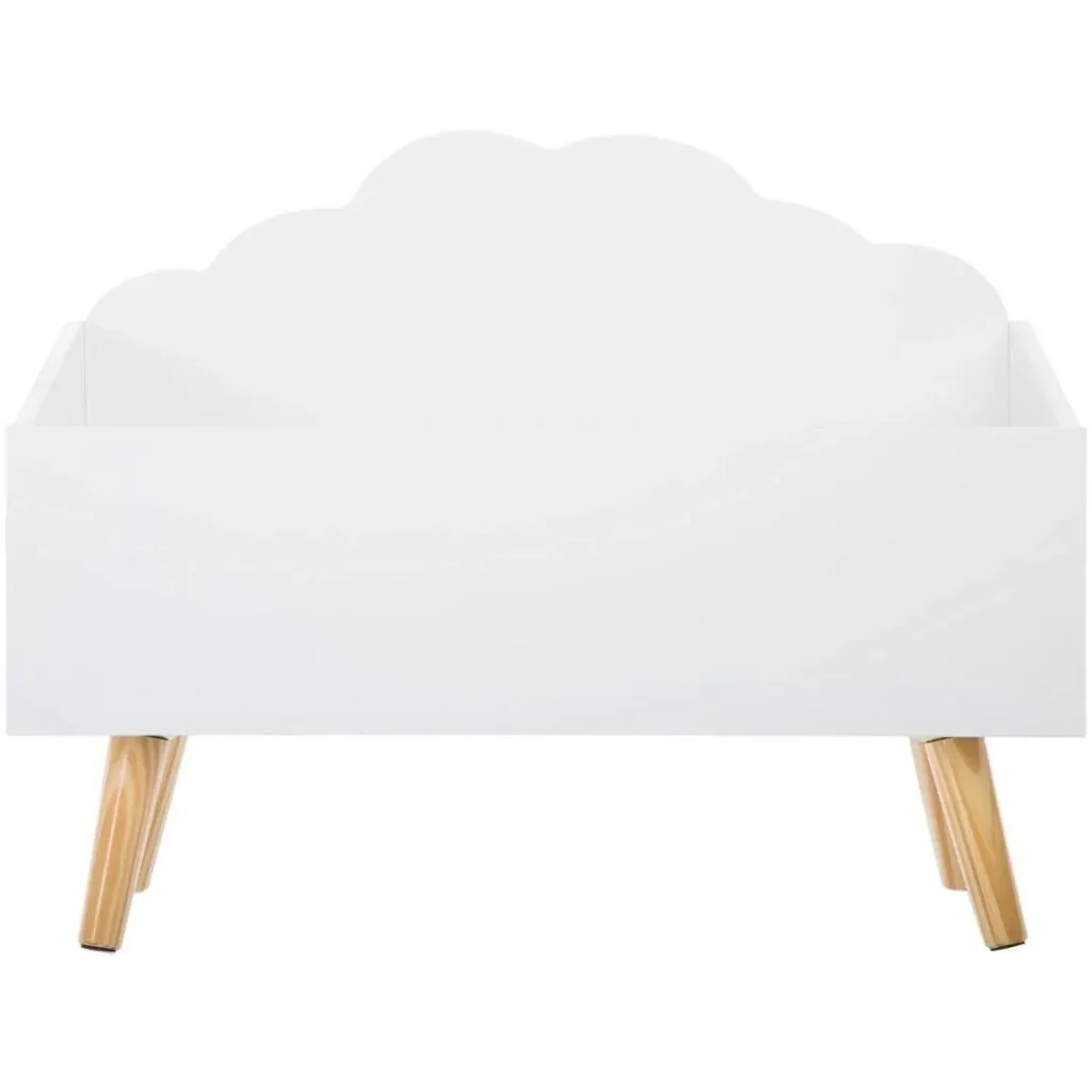 Wooden toy chest - white - 58x28x45 cm
