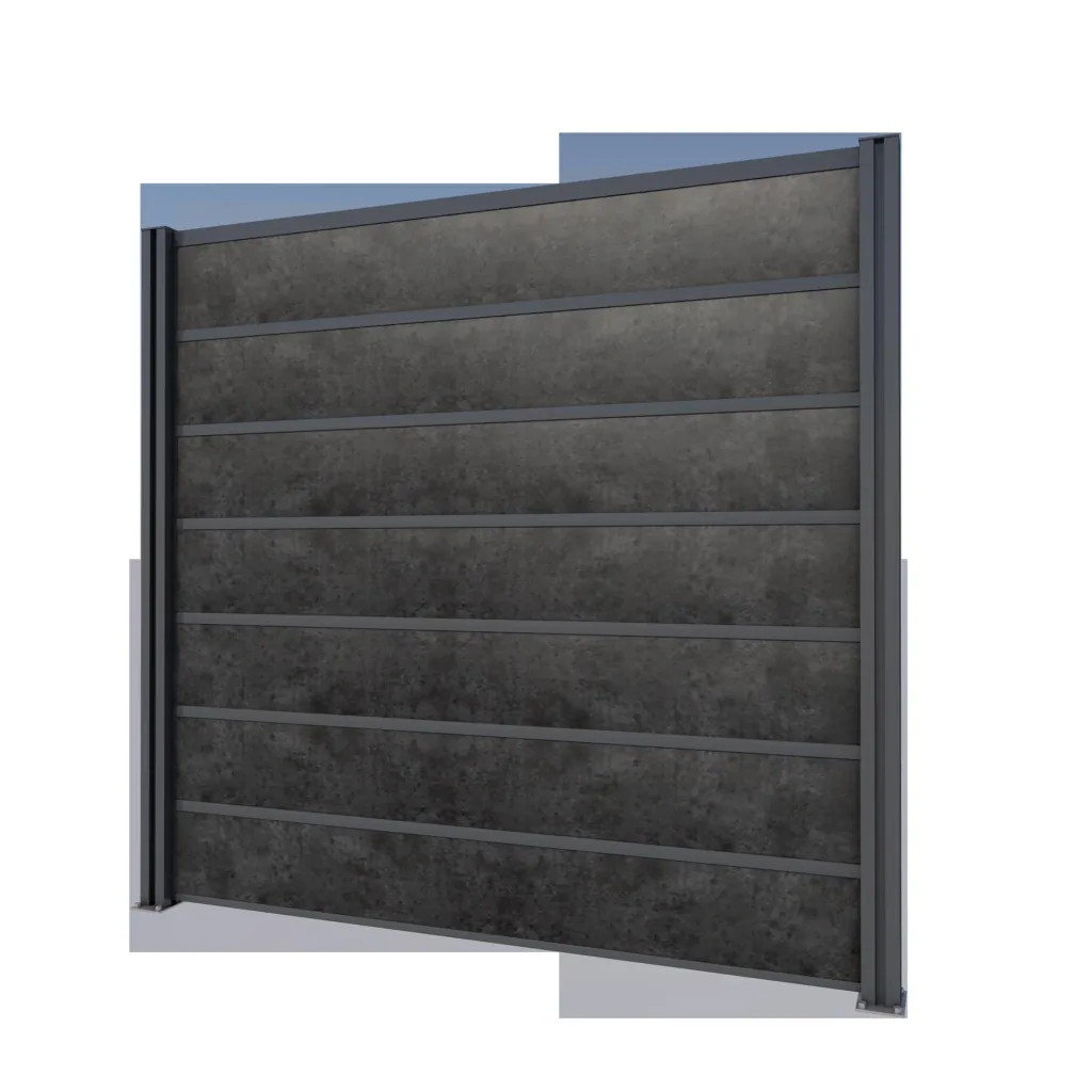 Privacy screen basic element, anthracite, 2.02 x 1.86 m, laminated panels anthracite