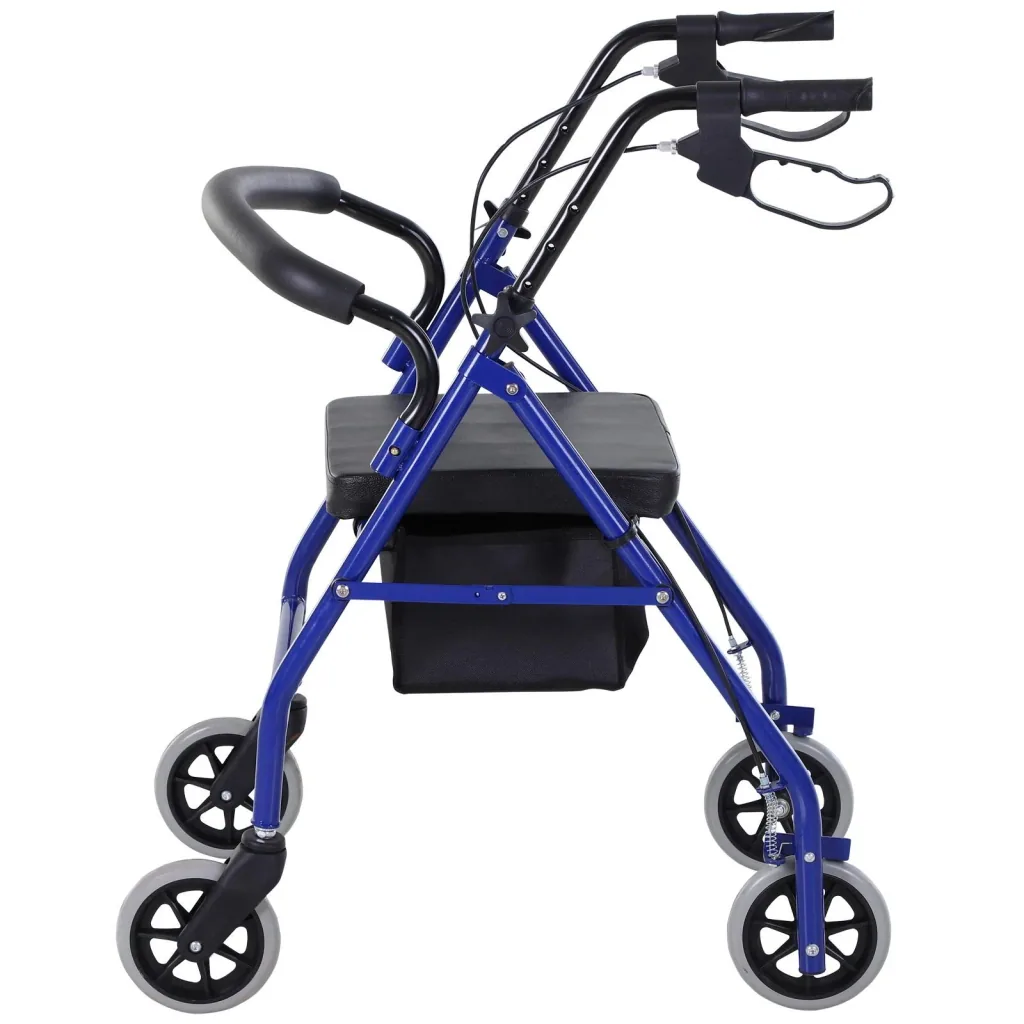Rollator with chair and bag