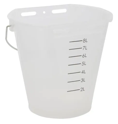 Calf drinking bucket 8 l, white transparent