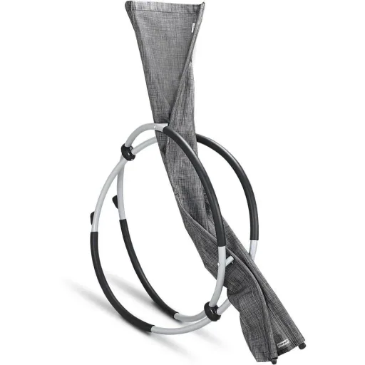 Folding lounger with rocking function - grey - 170x75x82 cm