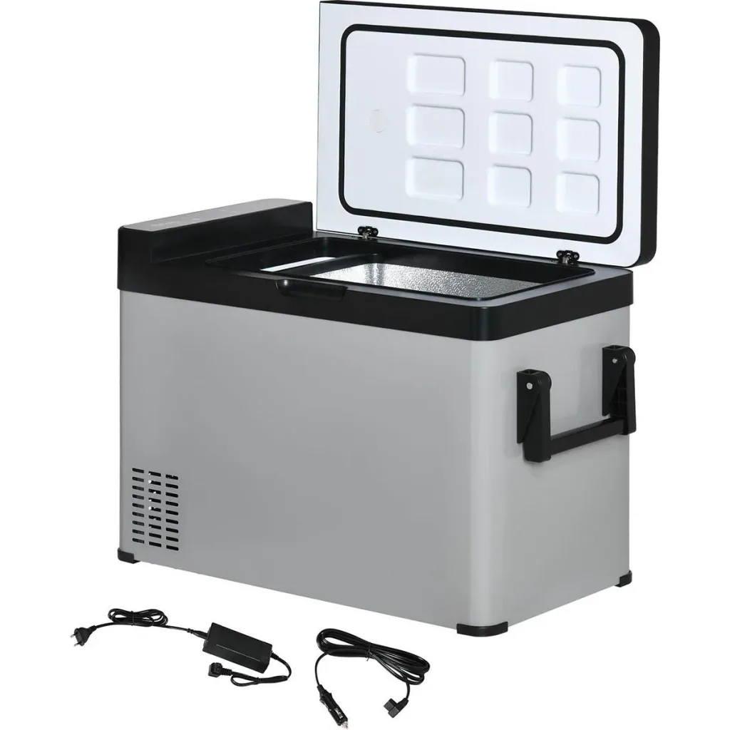 Electric Cooler - 50 liters - with LCD display and 2 operating modes - 110-240 V - Gray/Black