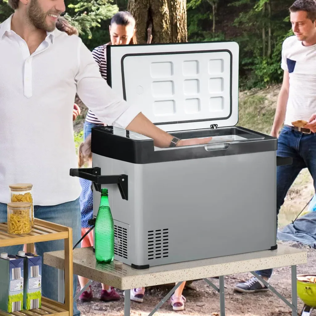 Electric Cooler - 50 liters - with LCD display and 2 operating modes - 110-240 V - Gray/Black