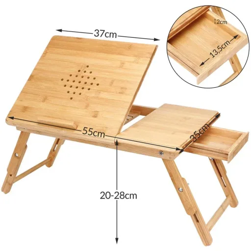 Laptop table - with drawer and ventilation openings