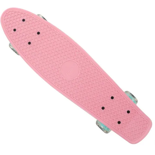 Skateboard with LED lighting - Pink & Mint - 57 cm