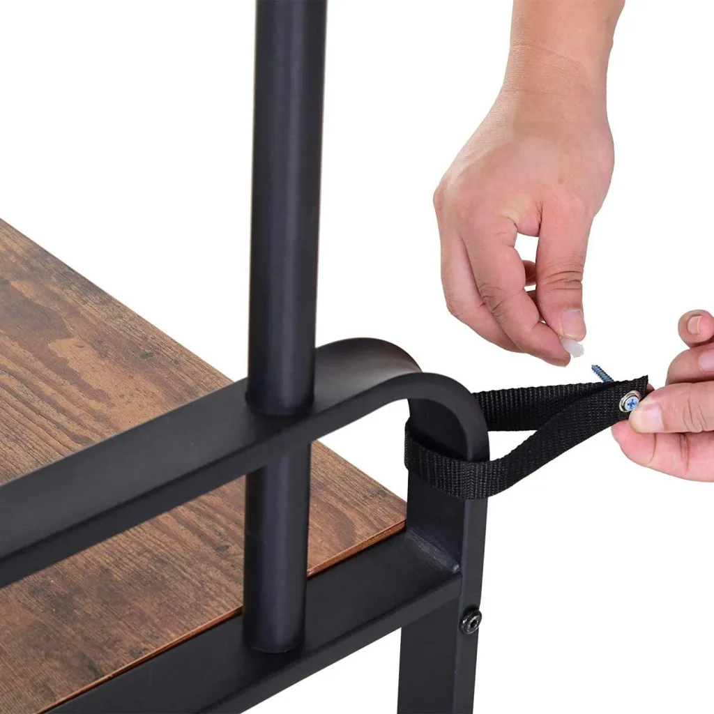 Clothes rack with shoe bench