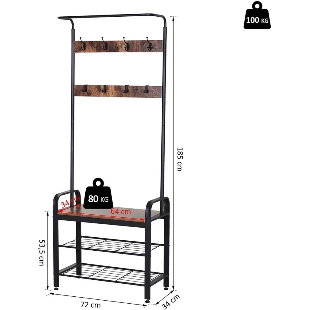 Clothes rack with shoe bench