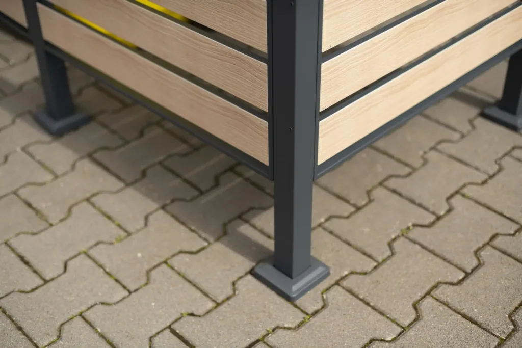 Garbage can cover Planum 5-box, 120 cm, wood look