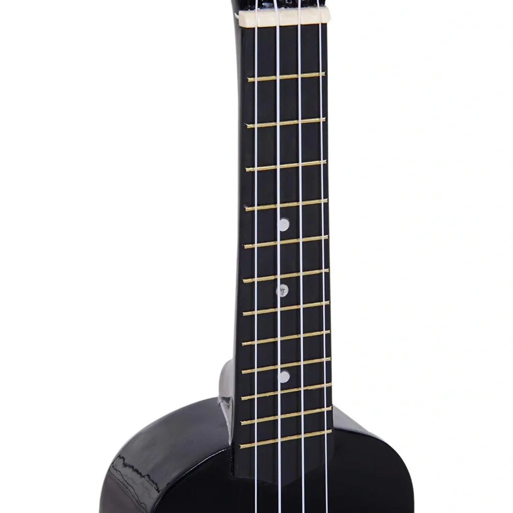 Ukulele string instrument beginner nylon strings birch wood black 53 x 17.5 x 6.2 cm