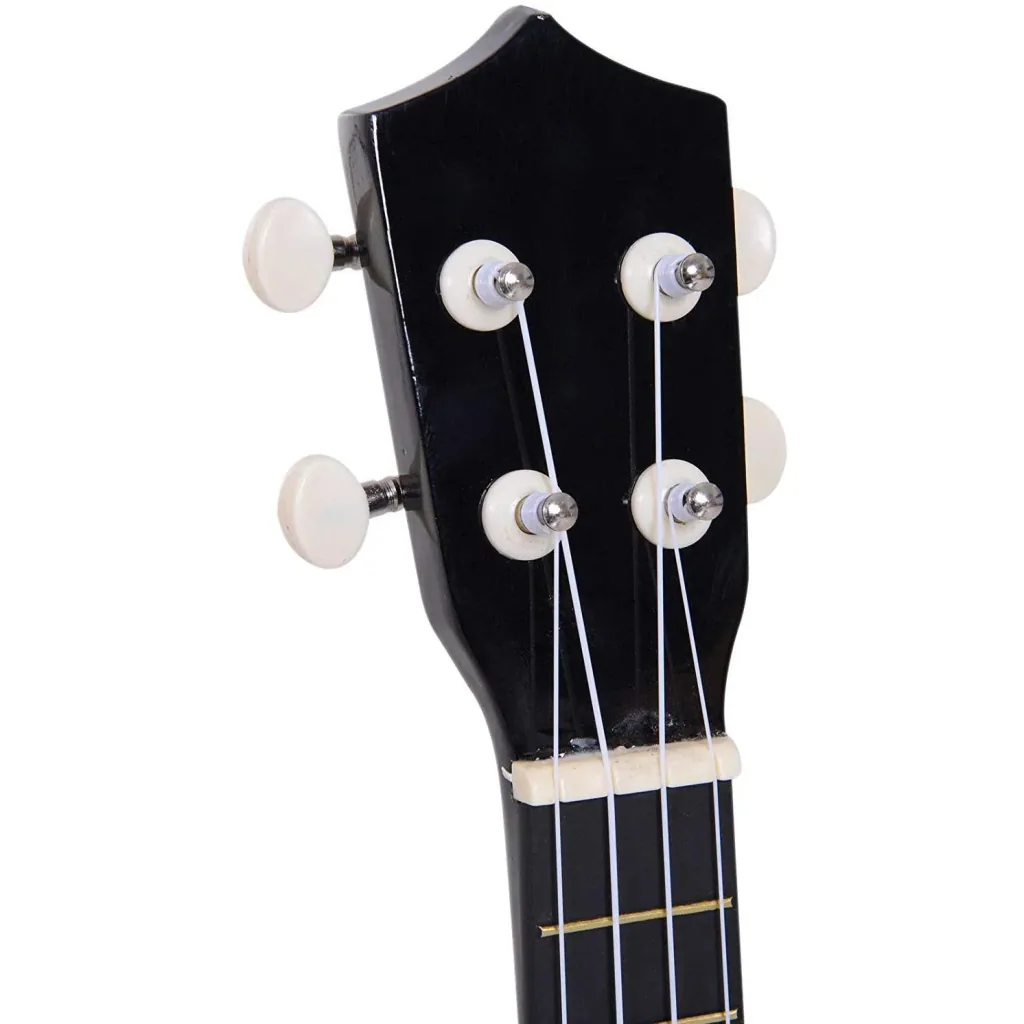 Ukulele string instrument beginner nylon strings birch wood black 53 x 17.5 x 6.2 cm