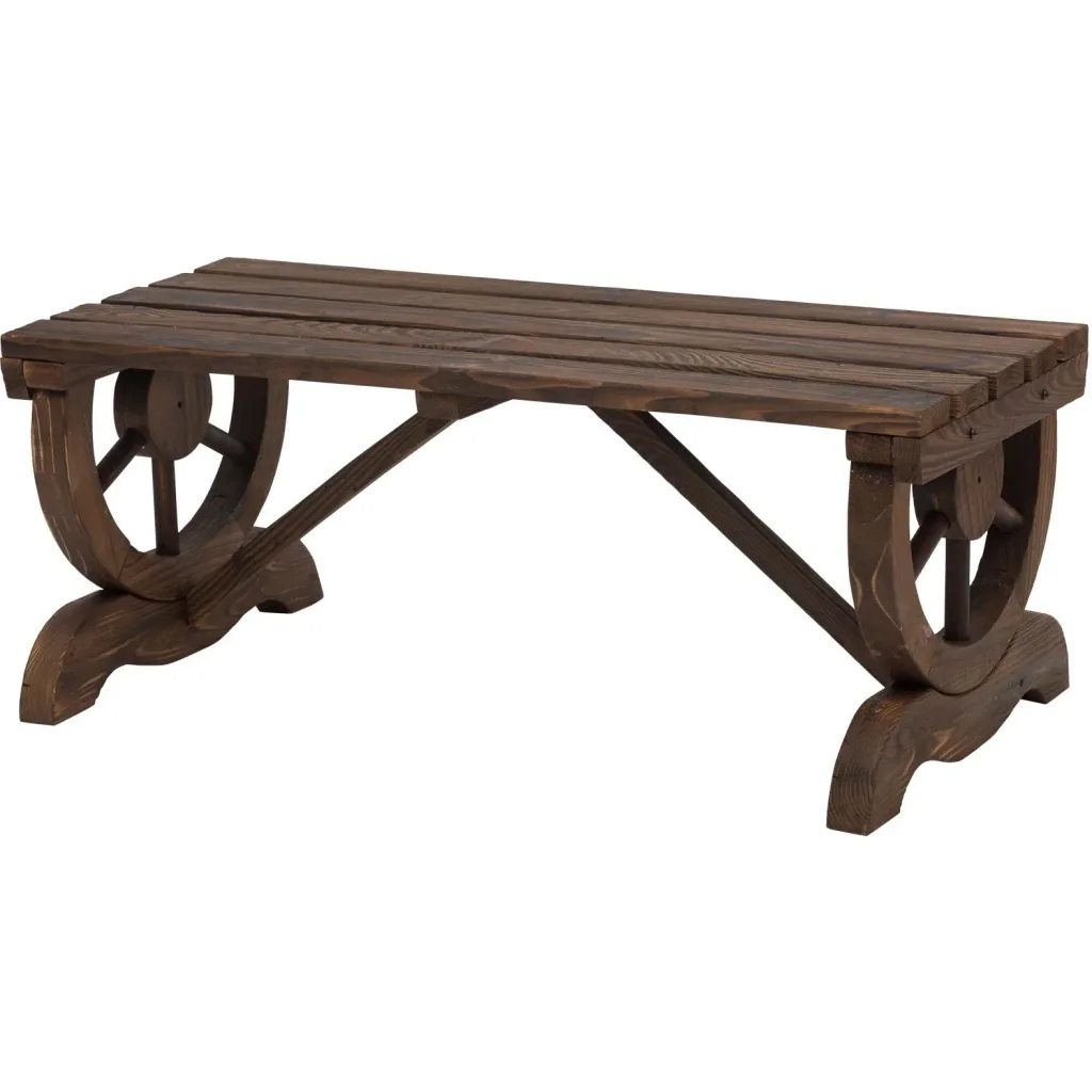 Bench in wagon wheel design
