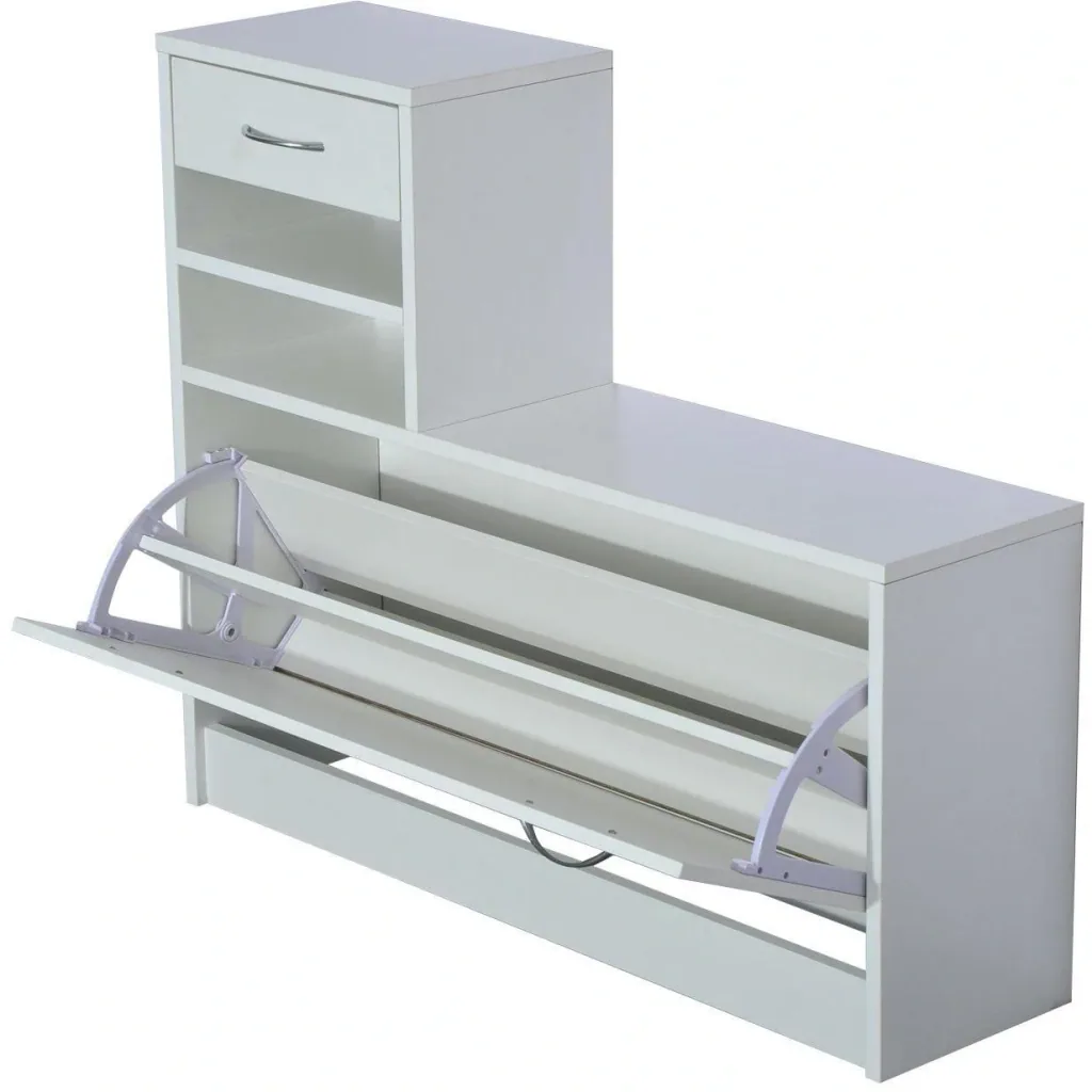 Wardrobe set 2 pcs shoe cabinet mirror 3 in 1 white