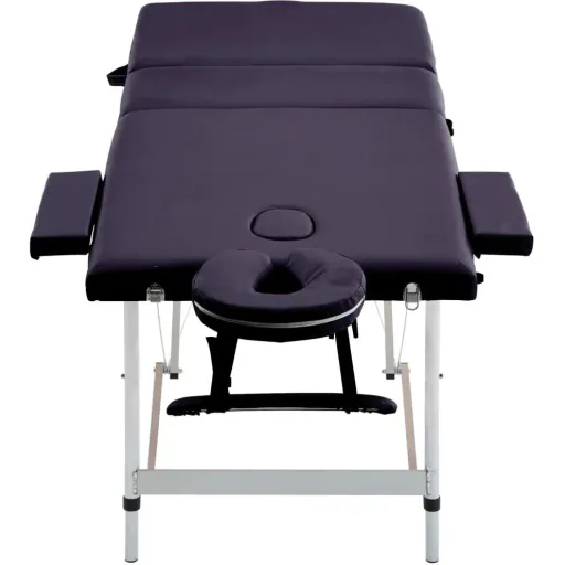 Folding massage table 3 zones aluminum wine purple