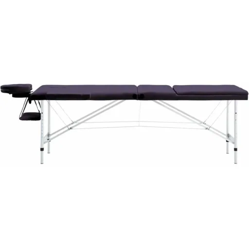 Folding massage table 3 zones aluminum wine purple