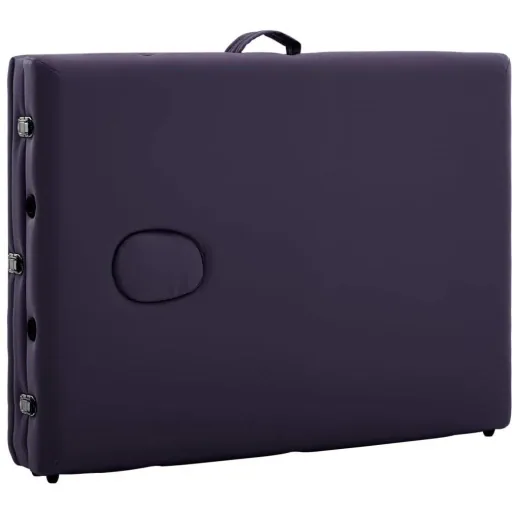 Folding massage table 3 zones aluminum wine purple