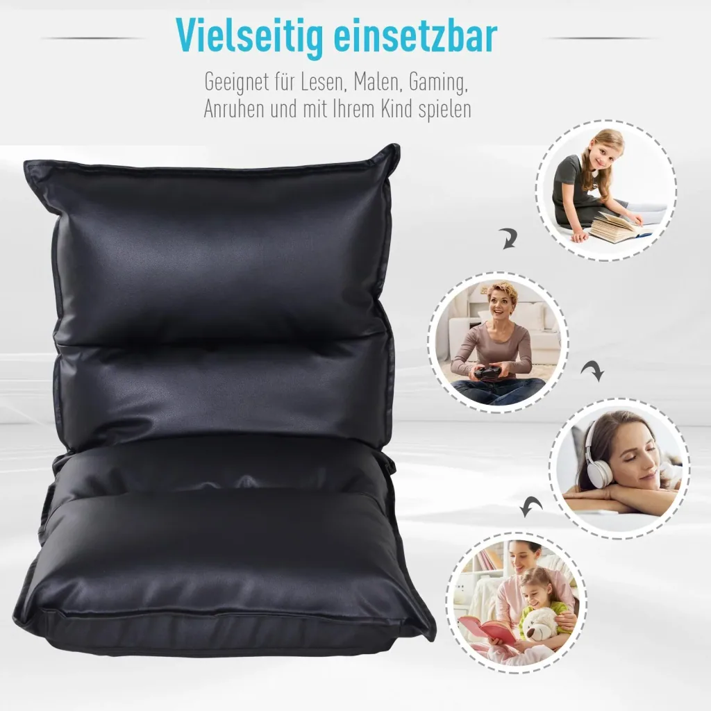 Floor cushion with adjustable backrest
