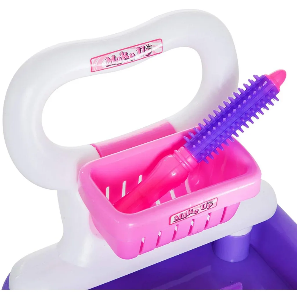 Children's Girls Dresser Trolley Cosmetic Cart Role Play Purple Pink