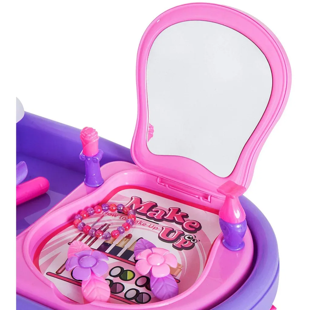 Children's Girls Dresser Trolley Cosmetic Cart Role Play Purple Pink