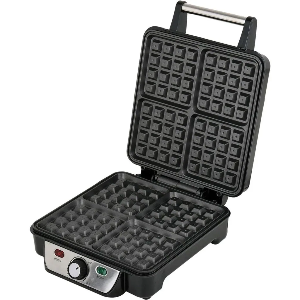 Waffle iron - 1100W - 4 waffles - non-stick coating