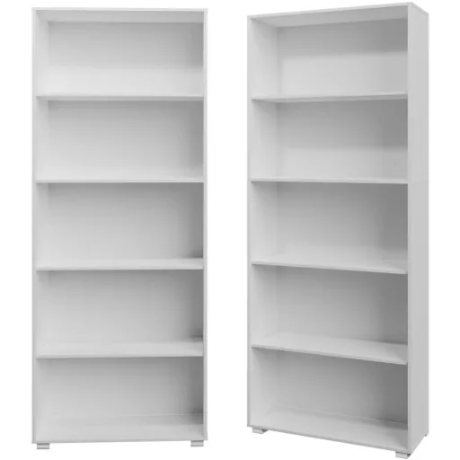 Vela bookcase with 5 shelves, white | 190 x 60 x 31 cm | Basic Scandinavian look