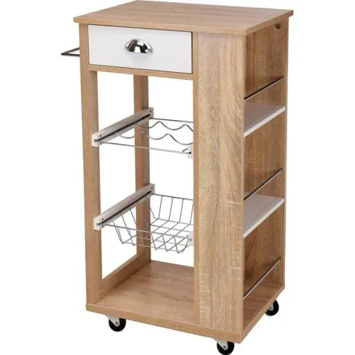 Kitchen trolley - 37 x 48 x 86cm - wood/white