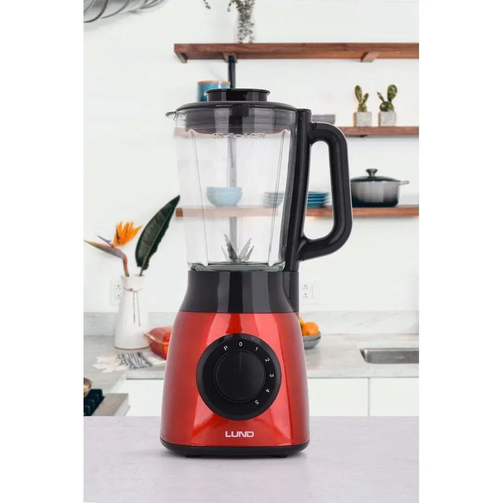 Powerful blender red - 600W - 5 speeds - 1.5L